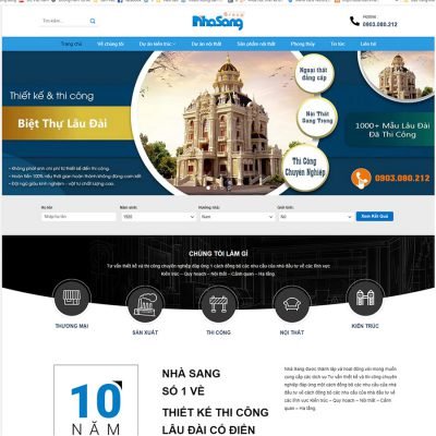 Theme Wordpress kiến trúc nhà sang