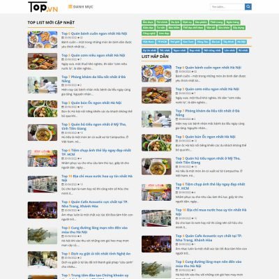 Theme wordpress giống toplist