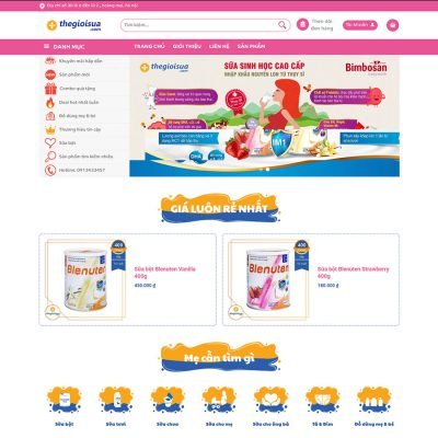 Theme wordpress bán sữa, tã, đồ em bé