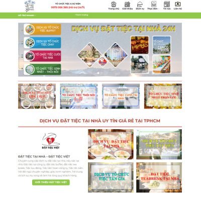 Theme wordpress dịch vụ nấu ăn