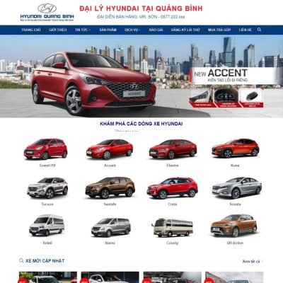 Theme wordpress bán xe hyundai 01