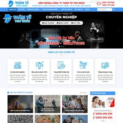Theme wordpress dịch vụ thám tử