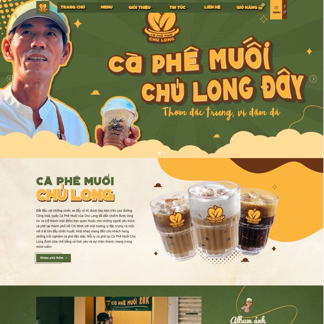 Theme wordpress cà phê muối - Phù hợp bán cà phê, đồ ăn vặt