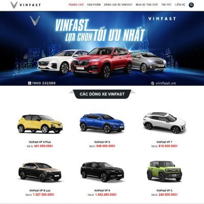 Theme wordpress bán xe vinfast